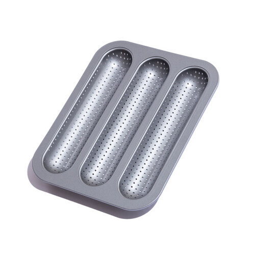 Mini French Loafs Pan With 3 Sections Carbon Steel Construction