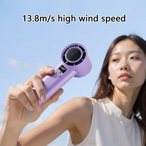Mini Handheld Fan USB Rechargeable Brushless Powerful-Purple 2