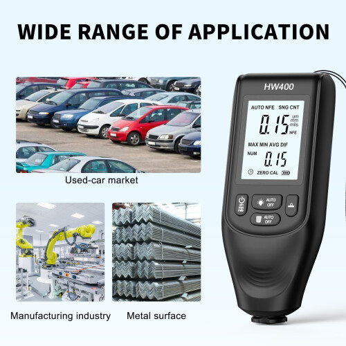 0-2000μm Large Display Paint Coating Meter with Unit-Black 2