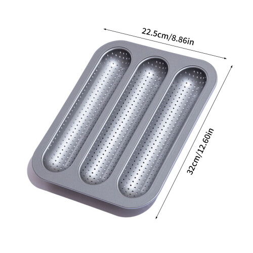 Mini French Loafs Pan With 3 Sections Carbon Steel Construction 2