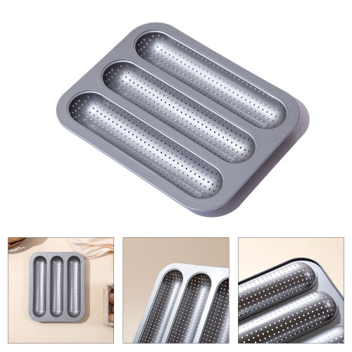 Mini French Loafs Pan With 3 Sections Carbon Steel Construction 1
