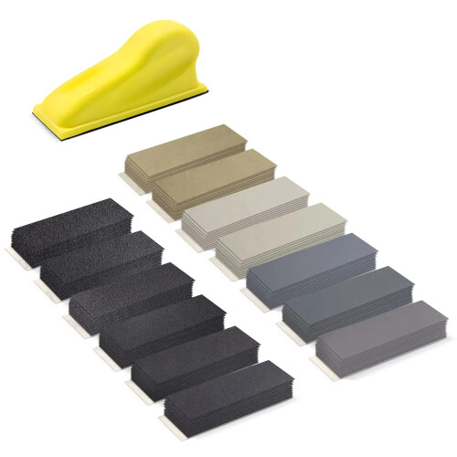 Multipurpose 131pcs Aluminum Oxide Sandpaper Block Set With Long