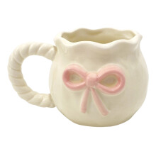 Delicate Ceramic Coffee Mug With Bows Portable Elegant-Model B