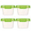 4Pcs Baby Cutlery Food Storage Boxes Green Microwave Refrigerator Safe 4