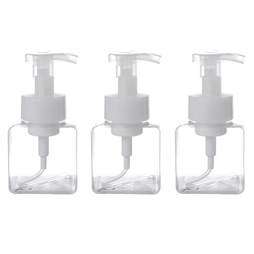 3Pcs 250Ml Garrafas Transparentes Recarregáveis Com Bomba 2