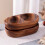 Wood Divided Servings Tray Dinner Platters Round Snacks-Style B 6