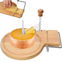 Beech Wood Cheese Curler With Adjustable Thickness Rotating Base Shaver Wheel For Hard And Soft Cheese Compatible