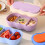 Lunch Bentos Box Student Lunch Box Leakproof Design-Yellow blue 7