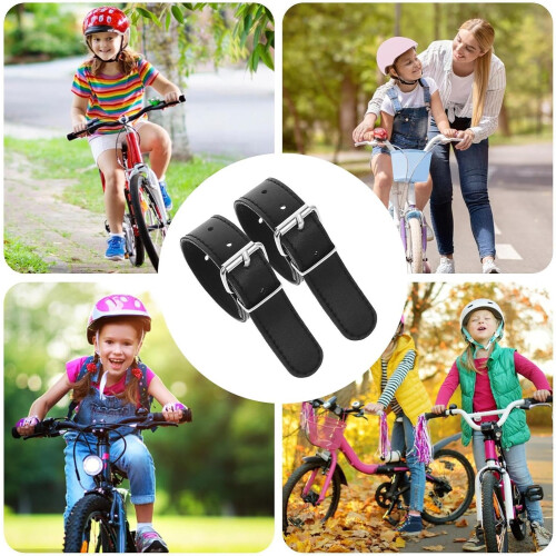 Cycle Basket Strap, Front Handlebar Basket Strap with Metal Buckle,  Adjustable, 22x2cm Black 2