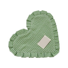 Meal Mat Heart Shape Checked Cotton Placemat Heat-Green