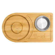 Wooden Salt Rimmer Tray Portable Sugar Rimmer Board Margarita Cocktail Round Lime Garnish Board Seasoning Plate For Bar