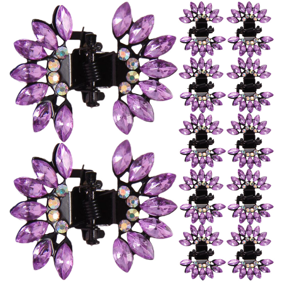 12Pz Mini Clip Raccolti Viola In Per Sottile E Spesso-image