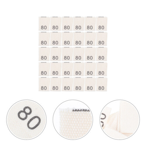 200Pcs Kids Clothes White Cotton Folded Size Labels Sewing Tags 1