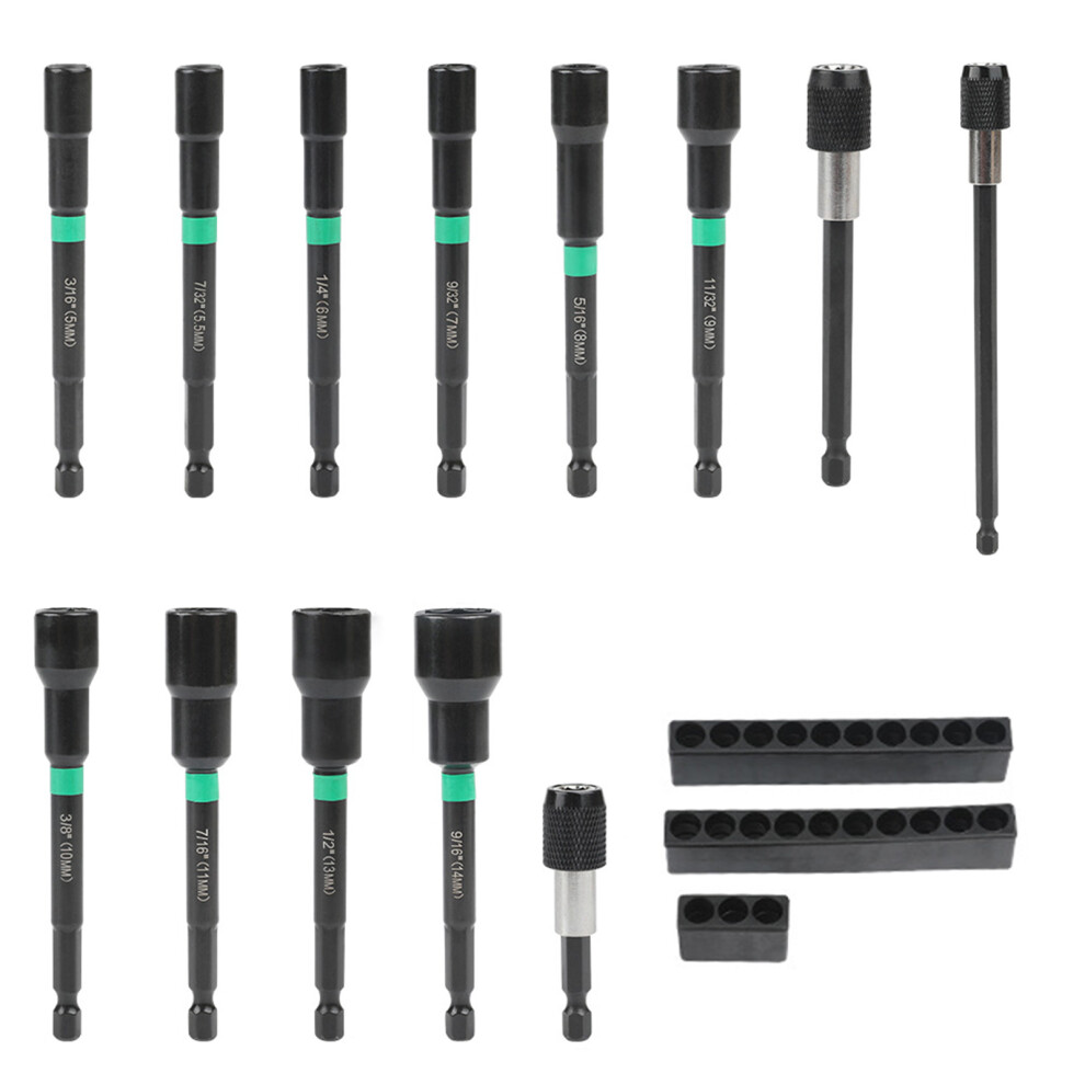 Set Of 13Pcs Magnetic Long Nut Driver Set For Efficient Diy And 7696001005842