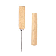Pimple With Cover WoodenHandle Stainless Steel Slicer, Safety Cover, Bartender Bar Fridge Kitchen Cocktail Tool