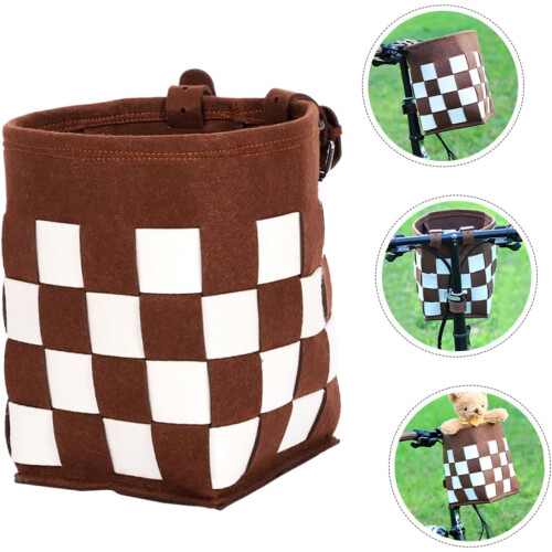 front basket removable bicycle basket woven foldable handlebar basket 1