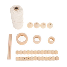 1Zest DIY Kit Z Bawełną Drewnem Beż Dekoracja Ścienna Do Domu