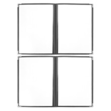 2Pz Menù PVC Nero Trasparente Porta Menù