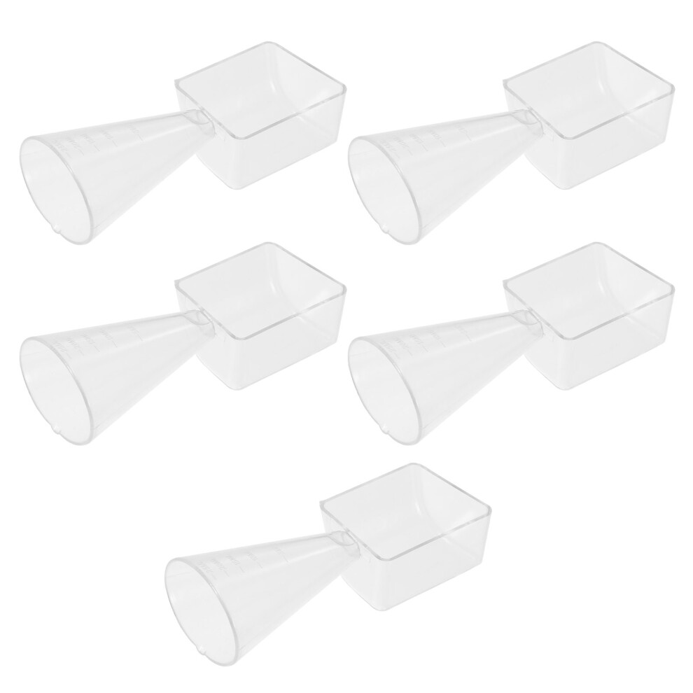 Iplusmile 5Pcs Plastic Measuring Cup Barber Transparent Dyeing Perm Scale