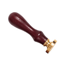 Retro Wax Seal Stempel Donkerbruin Handvat Koperen Hoofd