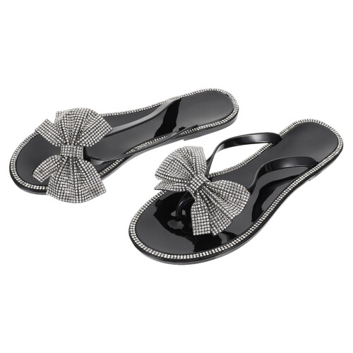 1Par Preto Com Rhinestone Para
