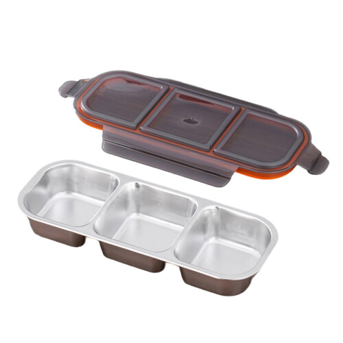 Stainless Food Container 3 Compartment With Resistant Lid-4