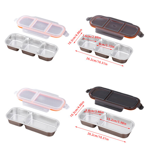 Stainless Food Container 3 Compartment With Resistant Lid-4 2