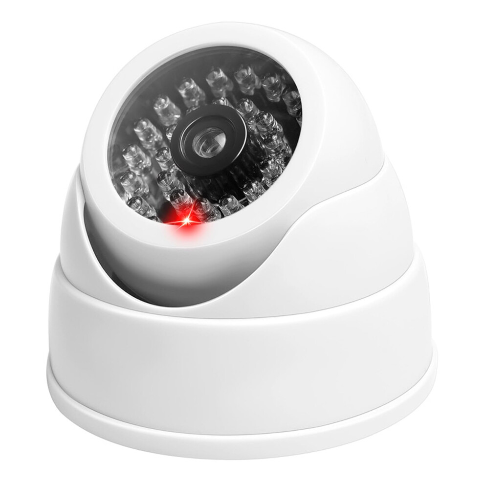 Fake Surveillance Cameras Abs Indoor/Outdoor Realistic Dummy Camera With Flashing Led Light White 9001264170547