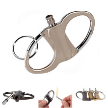 Keychain Lighter, Unlimited Refill Kerosene, 2In1 Keychain Matches, Soft Flame Reusable, Outdoor Camping Silver