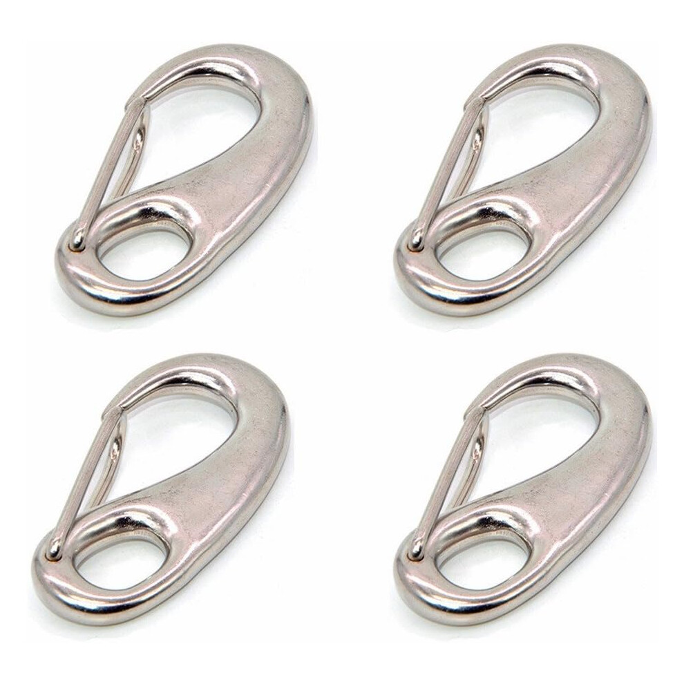 Sturdy Rope Connector, Marine Grade Snap Hook, Stainless Steel 316, Wire Snap Clip For Outdoor Activities, Smooth Edges Ensure Safety, 50Mm Diameter, 9060116392278