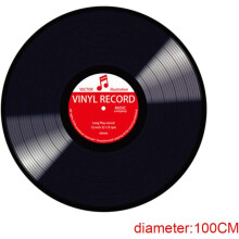 Lättskötta runda sammetsmattor, retro musikskiva, halkfri, kreativ design, golvmatta dekorerar matta för kök och badrum, vattenabsorberande