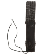 1St Premium Zwarte Guitar Belt Van Leer En Ademend Katoen