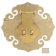 Fecho de caixa com design vintage gravado, puxador retrô e ferragens decorativas em latão para caixas de armazenamento de joias em armários de