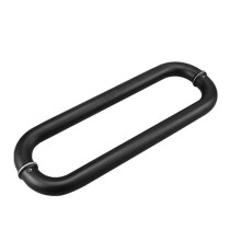 Stainless Steel Push And Pull Bathroom Door Handle Sets For Tempered Glass Doors 275mm Office Hotel