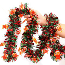 Garland 5 Pack 6.6ft Christmas Tree Tinsel Red Green Metallic Hanging Decor Gingerbread Man