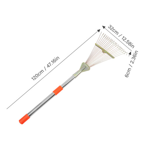 Rake For Lawn Silver 1set 47inches 1