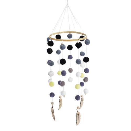 Raindrops Musical Mobile Yellow Decor Bohemian Style