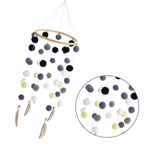Raindrops Musical Mobile Yellow Decor Bohemian Style 1