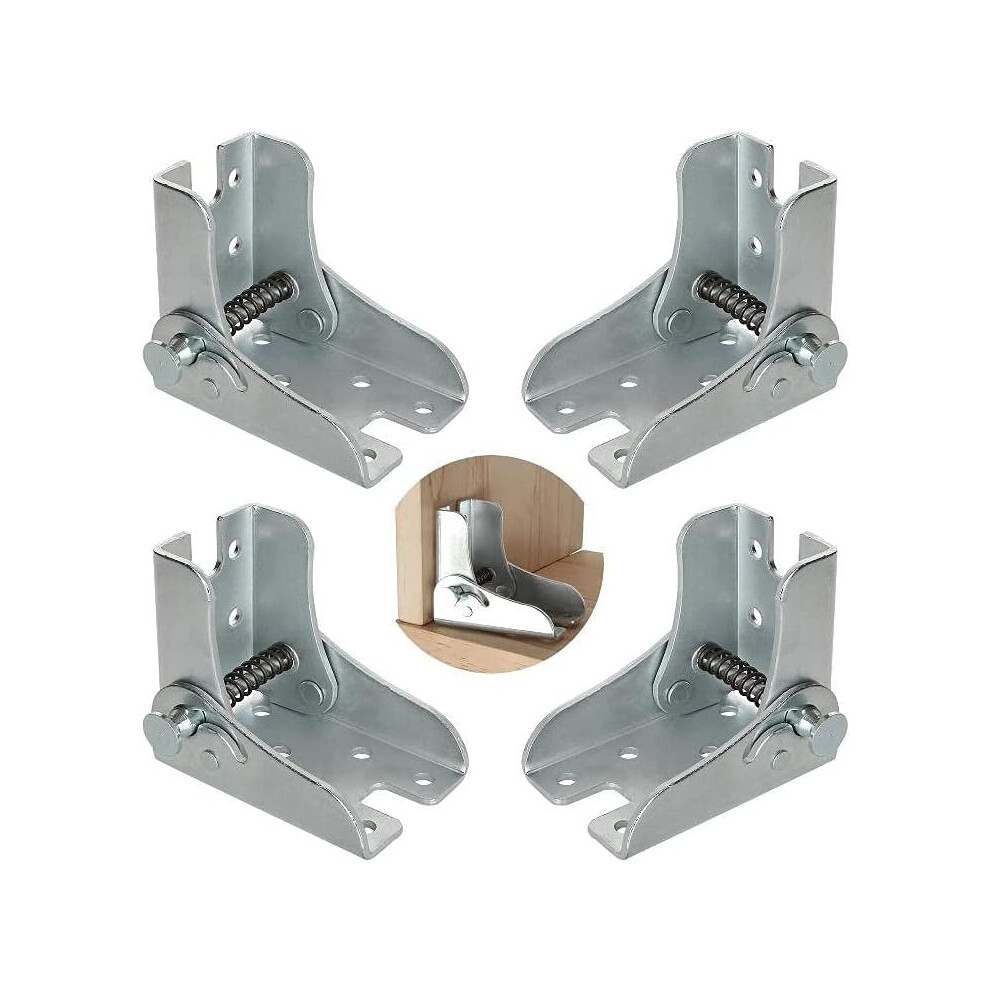 Folding Legs Support Bracket For Kitchen Tables, Self Lock Hinges For Space-Constrained Projects, Metal Iron Construction, White, Set Of 4 9436597754810