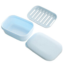 Portable Soap Box With Drainage, Removable Lightweight Soap Holder, Light Blue For Home Travel Hiking Camping Gym