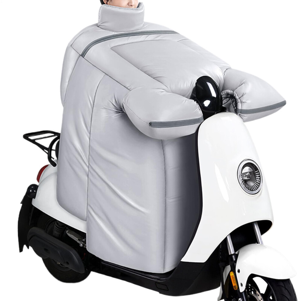 Motorcycle Leg Warmer Waterproof Windproof Thermal Fleece Scooter Cover With Gloves Gray 9119770049858