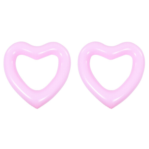 2Pcs Heart Shaped Float Inflatable Swimming Rings for Fun 2