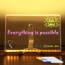 Kivvy Magic Board, DIY Erasable Luminous Writing Boards with 7Colour Pen (20x20cm)