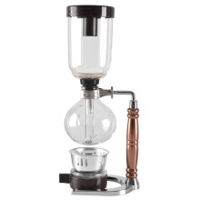 Moka pot, Siphon coffee maker Tea Siphon Pot Vacuum coffee maker Glass coffee maker Filter 3Cups, Gold (Silver) Interesting Ref: 7206