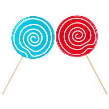 2Szt Drewniano-Żywiczne Lollipop Dekoracje Kolorowe Na Przyjęcia