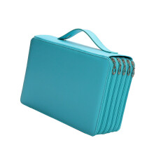 Large Capacity Pencil Holders, 252 Compartments Zippered-Blue