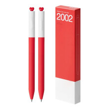 2 Pcs First Love Heart Black Ink Pen Gel Pen 0.5mm Neutral-02