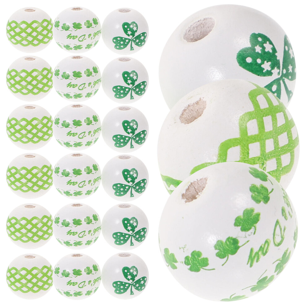 60Szt Naturalne Koraliki Drewniane Do RęKodziełA I OzdóB Na Patricka-image