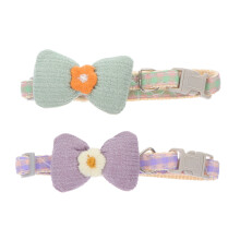 2Ud Collar Para Cachorros Con Floral Y Pajarita