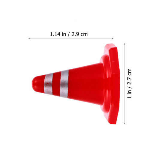 250Pcs Red Plastic Simulation Road Cones Educational Traffic Toy Decor 1